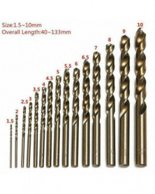 15pc / Set 1.5-10mm HSS Co...