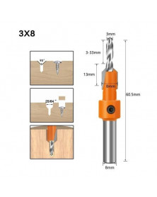 3x8 - Vástago de 8mm HSS...