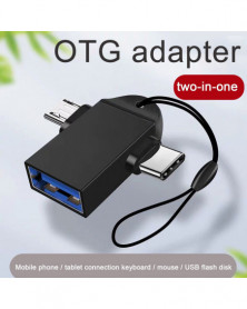 Negro - Adaptador USB OTG 2...