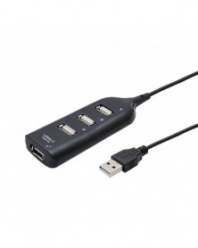 Negro - Mini Hub USB 2,0 de...