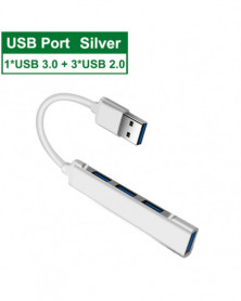 USB plateado - HUB USB tipo...